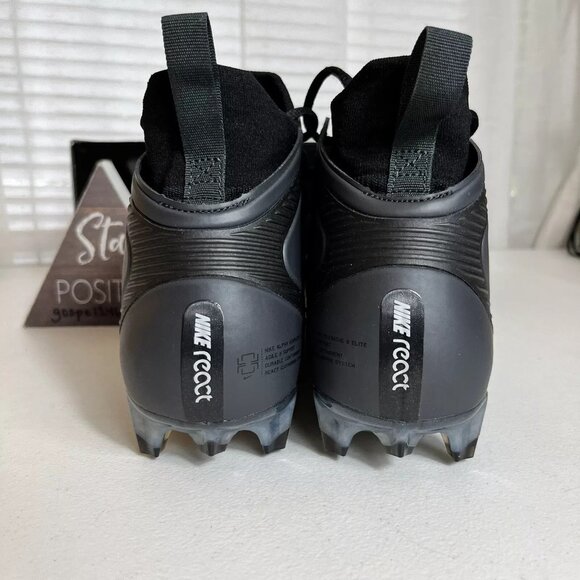 NIKE Alpha Huarache 8 Elite LAX Lacrosse Cleats Men Sz 8.5 / Women Size 10 Black - Picture 4 of 7